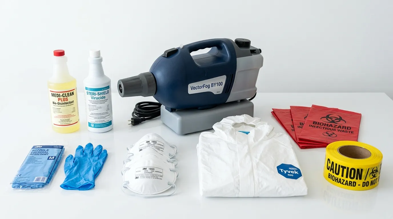 Professional biohazard remediation crew working in Graham